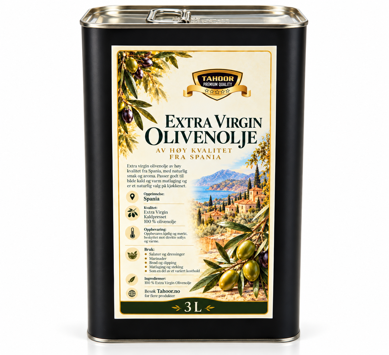 Spanish Extra Virgin Olive Oil - 3 litres