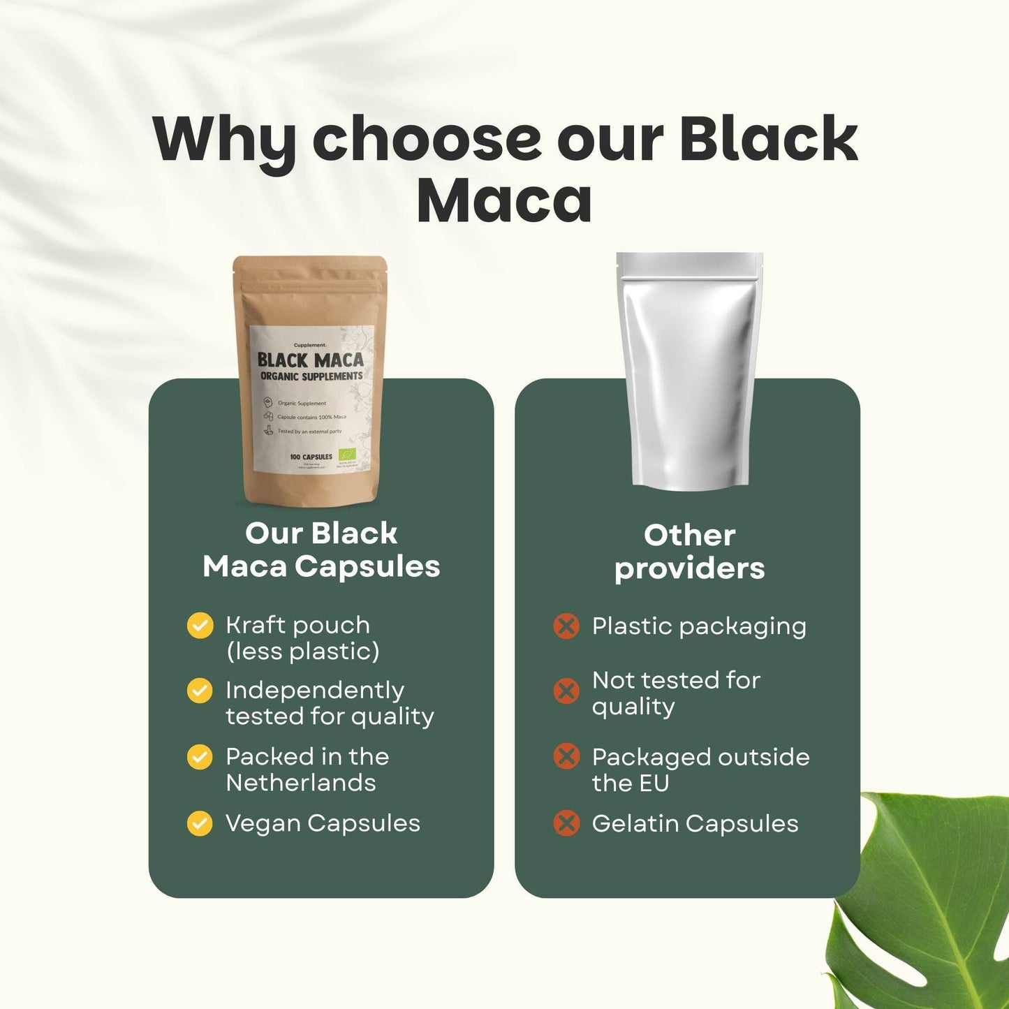 Black Maca Capsules 500mg Organic - 100 Capsules